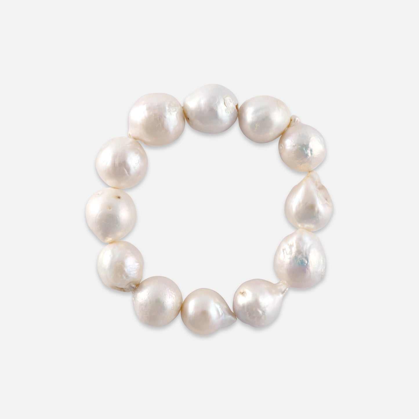 Armband aus weißen Süßwasser-Perlen mit 19 mm Kugeln