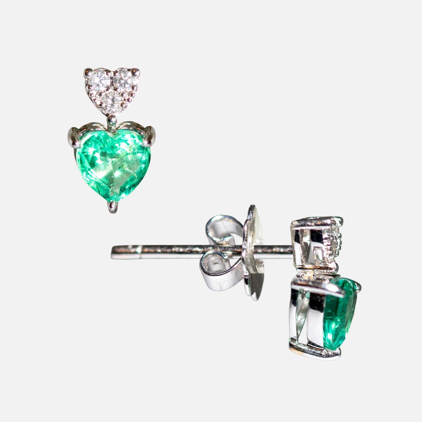 Design-Ring aus 18K Weißgold mit Smaragd & Brillanten