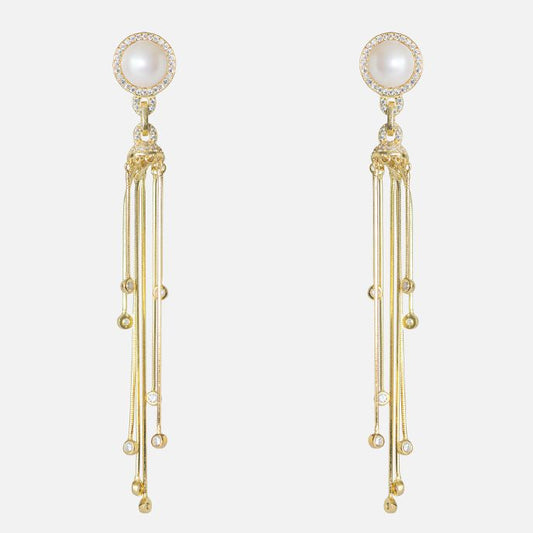 Elegante Ohrringe aus vergoldetem Silber mit roten Korallen