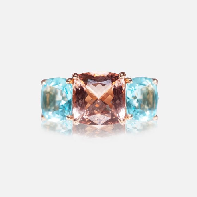 Statement-Ring mit Magnesit & Blautopas – Farbintensives Design