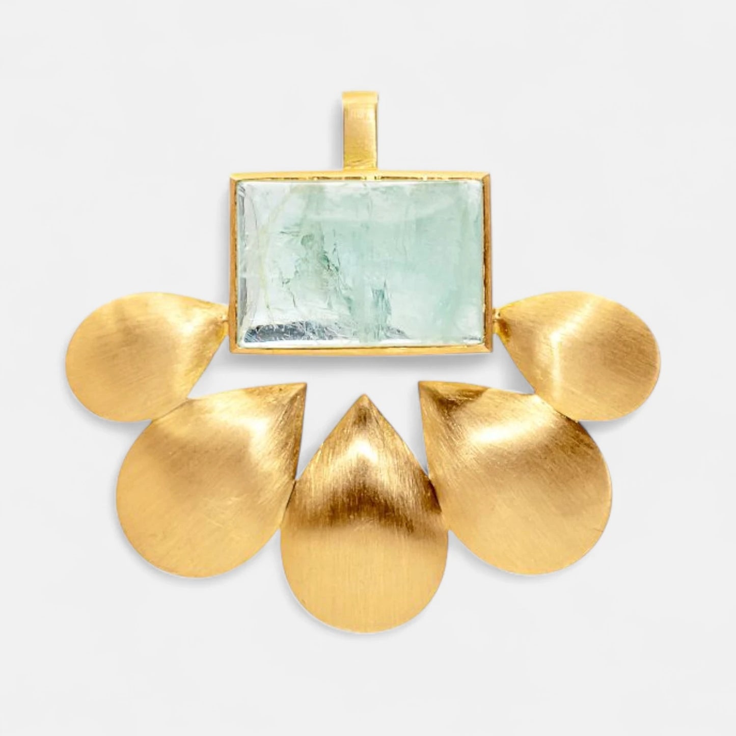 Aquamarin-Set aus 750er Gelbgold – Ohrringe & Anhänger