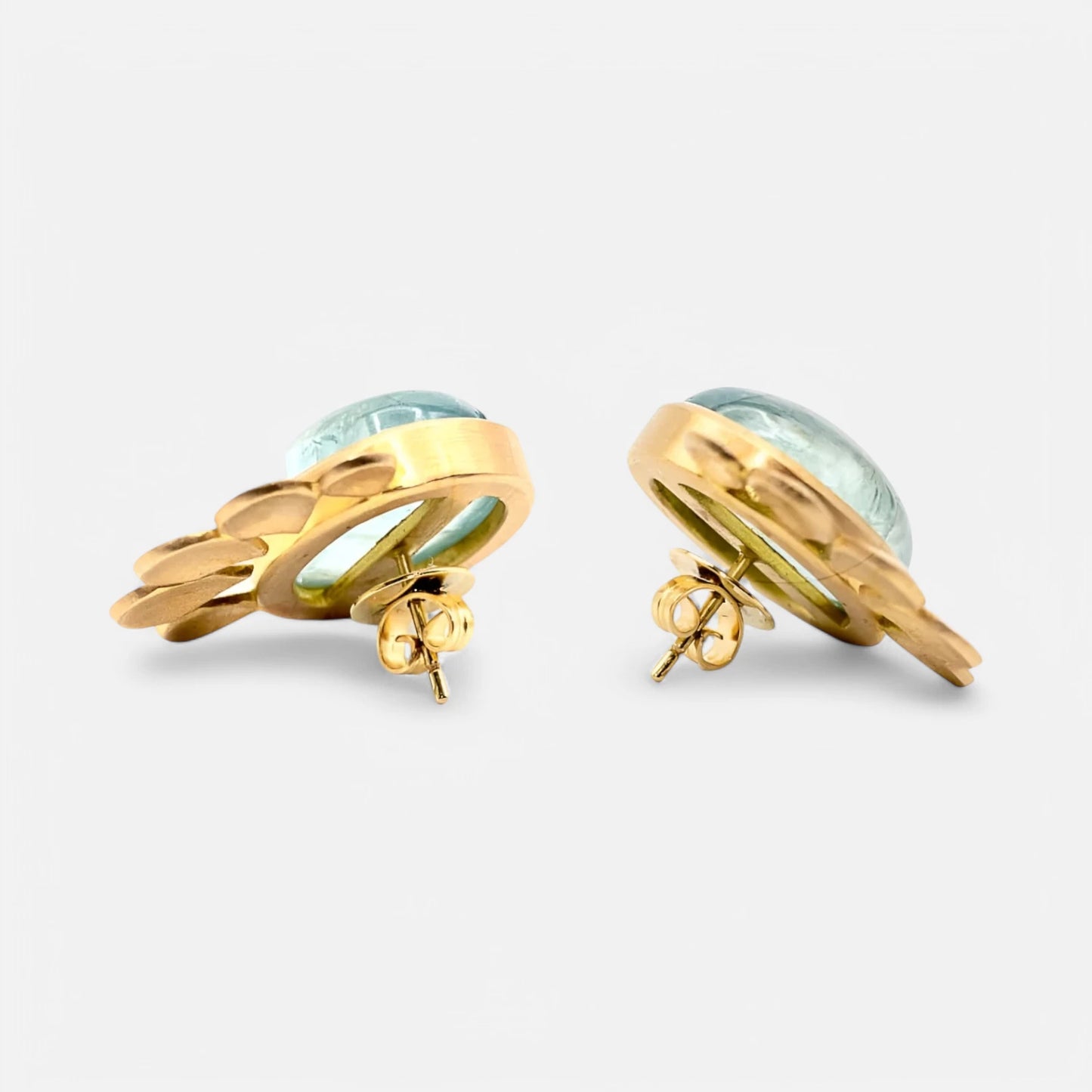 Aquamarin-Set aus 750er Gelbgold – Ohrringe & Anhänger