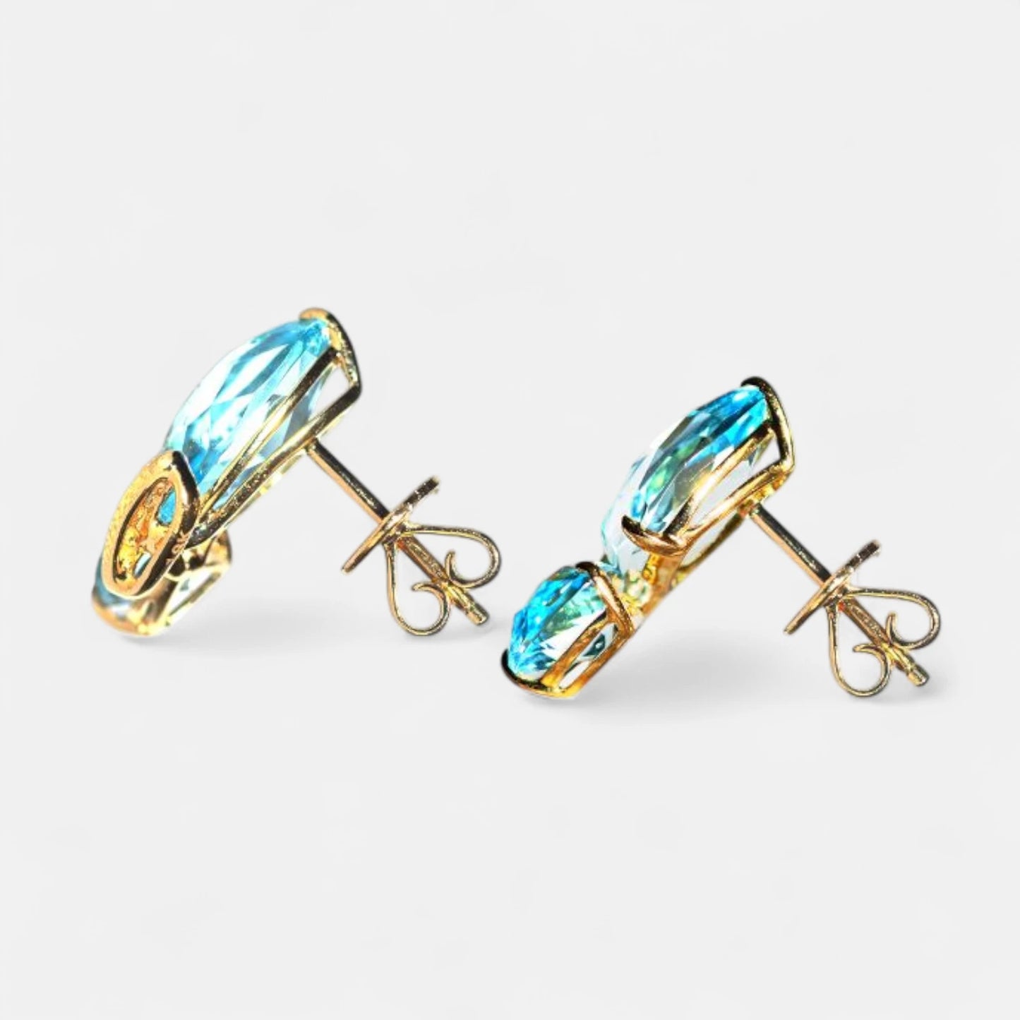 Ohrringe Schmetterling mit Topasen & Brillanten – 18K Gelbgold