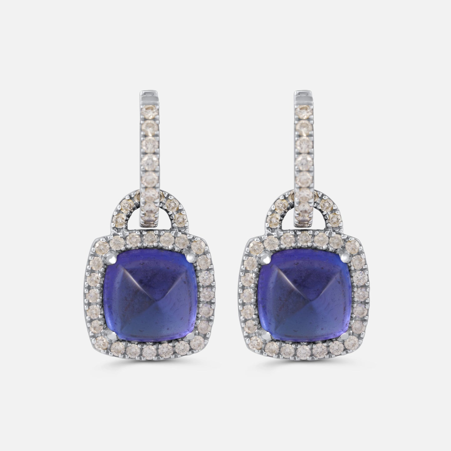 Ohrringe mit Tansanit und Diamanten – Weißgold