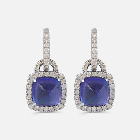 Ohrringe mit Tansanit und Diamanten – Weißgold