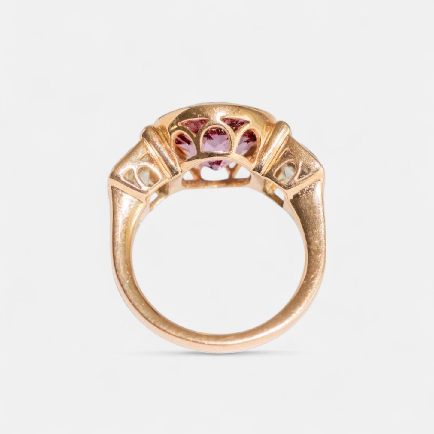 Ring mit Amethyst & grünem Amethyst in 18K Roségold