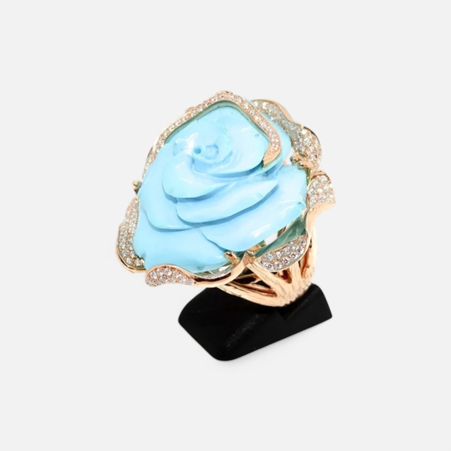 Arizona Türkis Rosen & Brillanten – Exklusiver Goldring