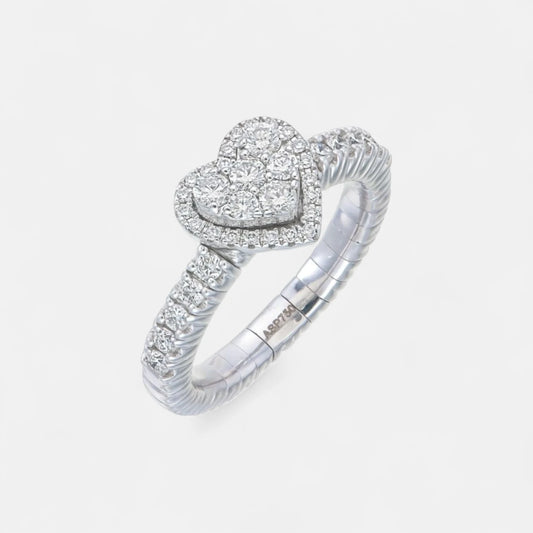 Weißgold-Ring mit Herz und Diamanten – Zeitlose Romantik