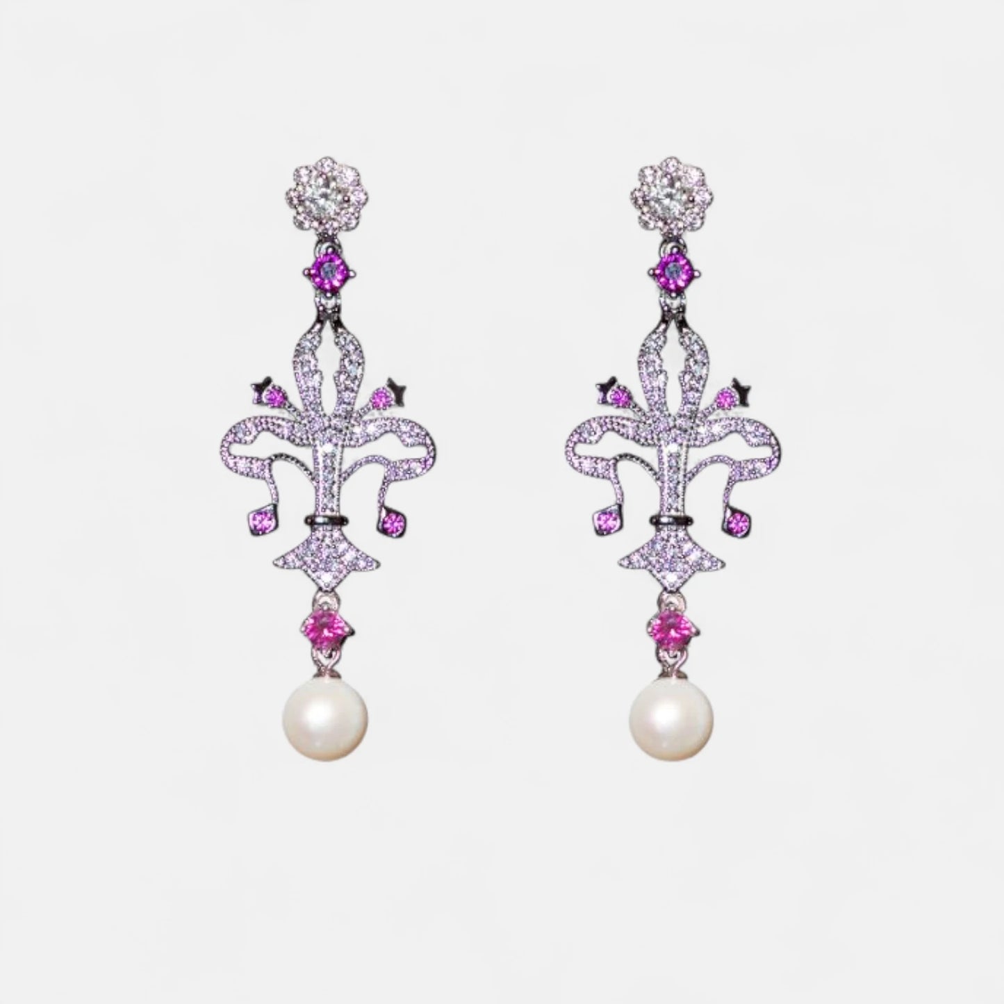 Ohrringe aus 925er Silber mit Zirkonia & Perlen