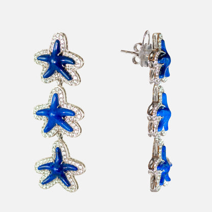 Design-Ohrringe mit Lapis & grünen Saphiren – 18K Gelbgold