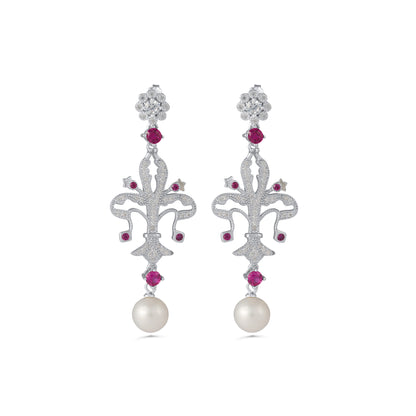 Ohrringe aus 925er Silber mit Zirkonia & Perlen