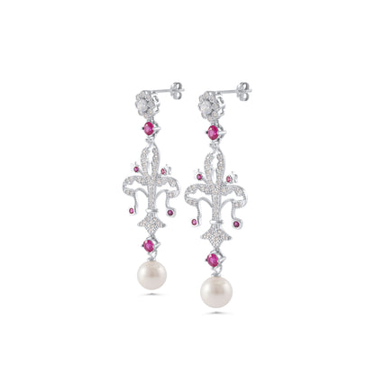 Ohrringe aus 925er Silber mit Zirkonia & Perlen