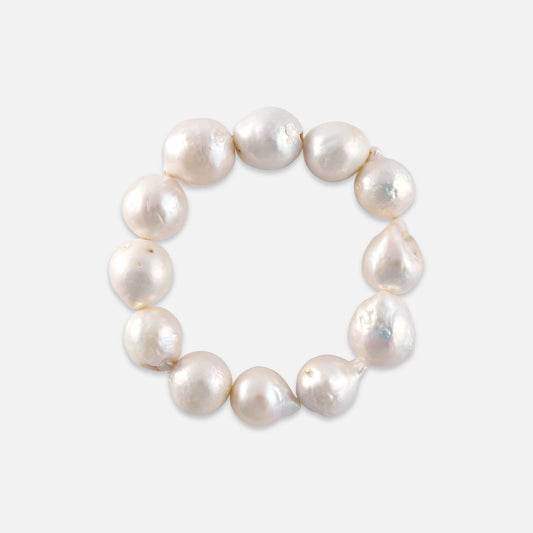 Armband aus weißen Süßwasser-Perlen mit 19 mm Kugeln