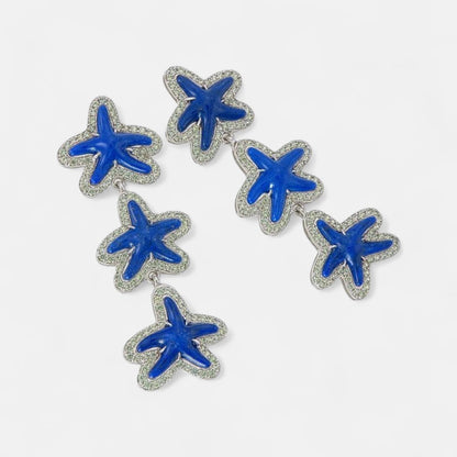 Design-Ohrringe mit Lapis & grünen Saphiren – 18K Gelbgold