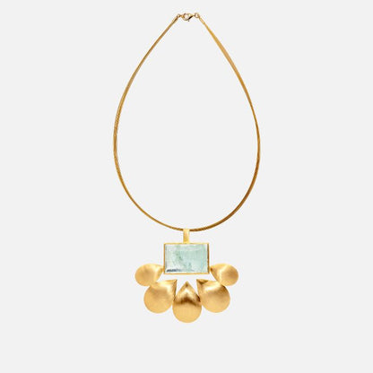 Aquamarin-Anhänger in 750er Gelbgold mit Tropfenmotiv