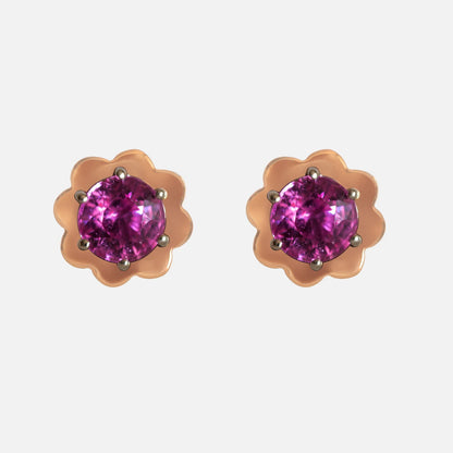Ohrstecker mit pinken Saphiren – 18K Weißgold
