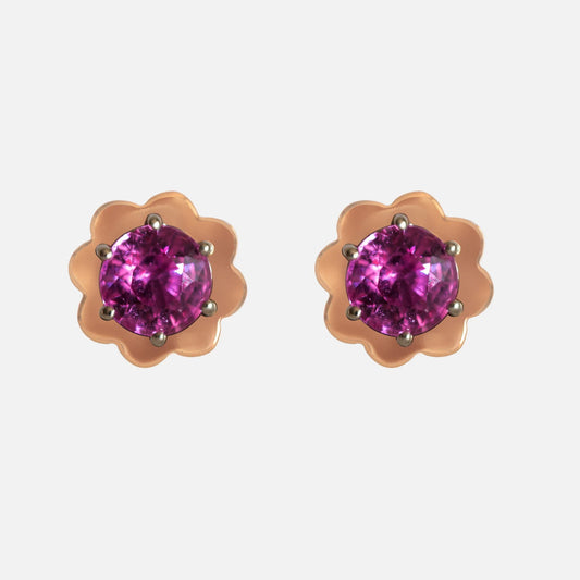 Ohrstecker mit pinken Saphiren – 18K Weißgold