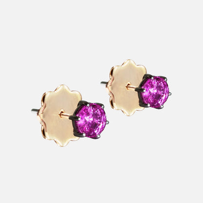 Ohrstecker mit pinken Saphiren – 18K Weißgold