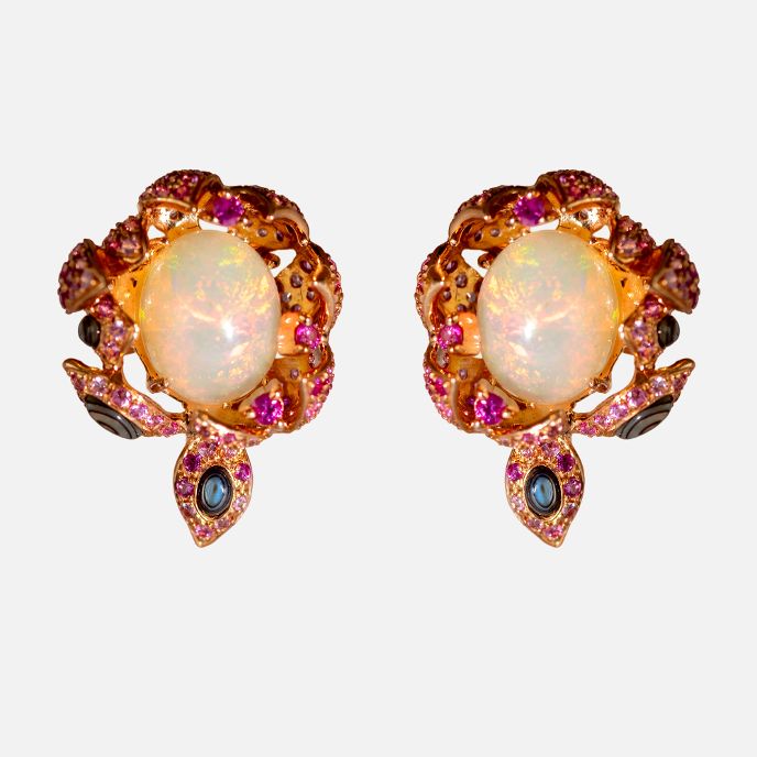 Opal-Schmuckset von HONG BOCK – Ring & Ohrringe in Gold