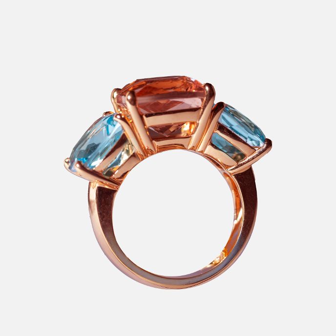 Statement-Ring mit Magnesit & Blautopas – Farbintensives Design