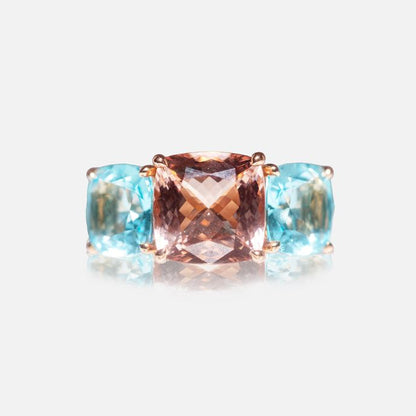 Statement-Ring mit Magnesit & Blautopas – Farbintensives Design