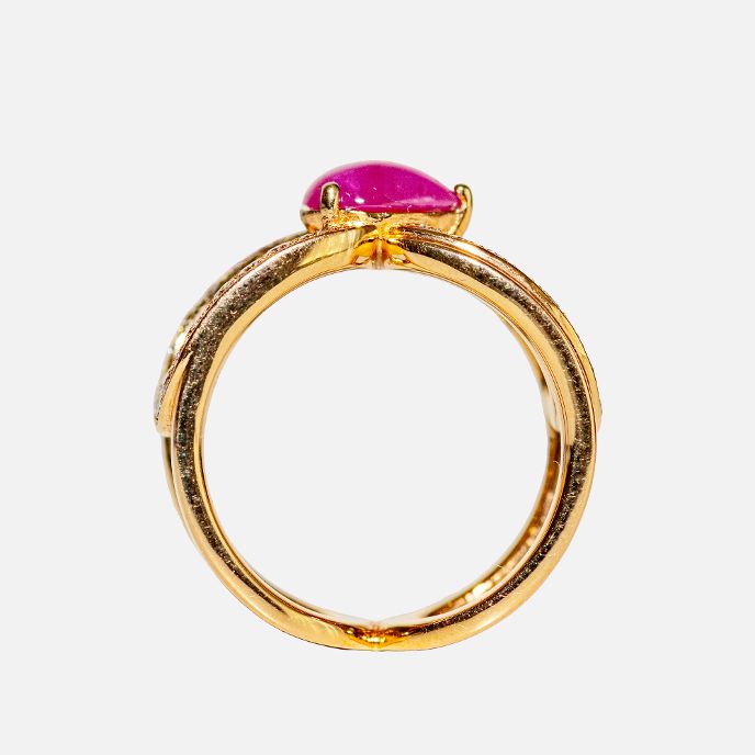 Ring mit Rubin und Brillanten – 18K Rotgold