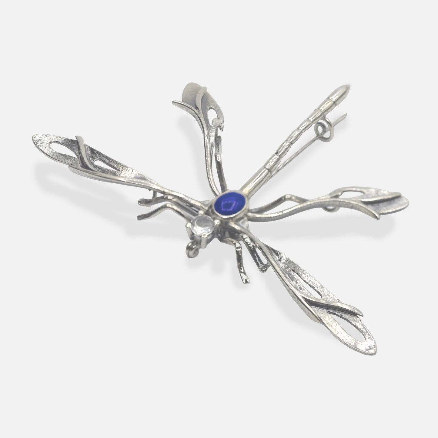 Brosche Libelle mit Lapislazuli – Silber