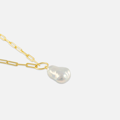 Collier mit Zuchtbarockperle – Silber vergoldet