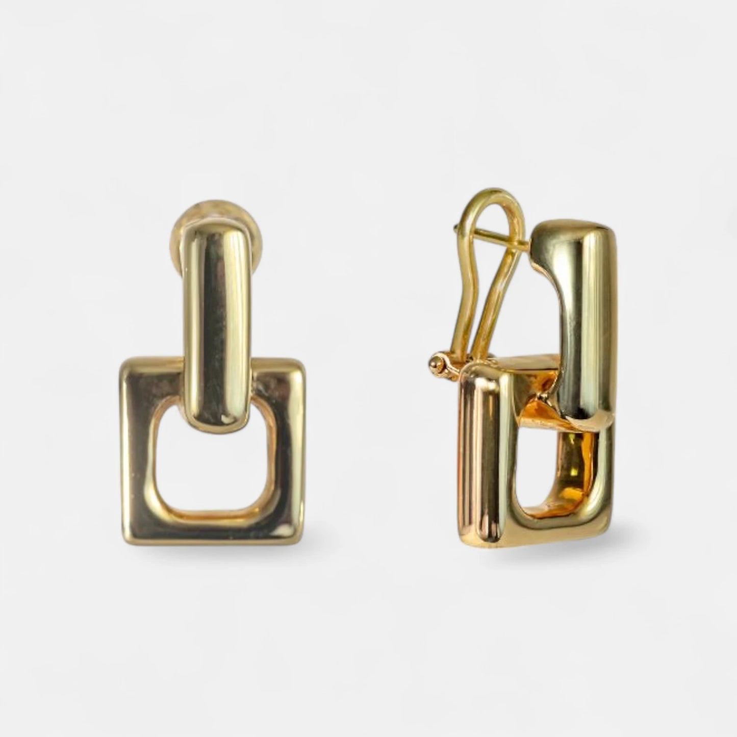 Design-Ohrringe aus 18K Gelbgold – Geometrische Form