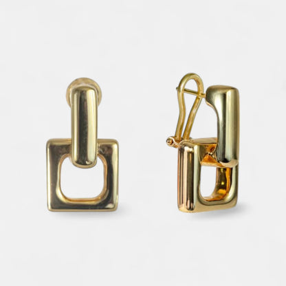 Design-Ohrringe aus 18K Gelbgold – Geometrische Form