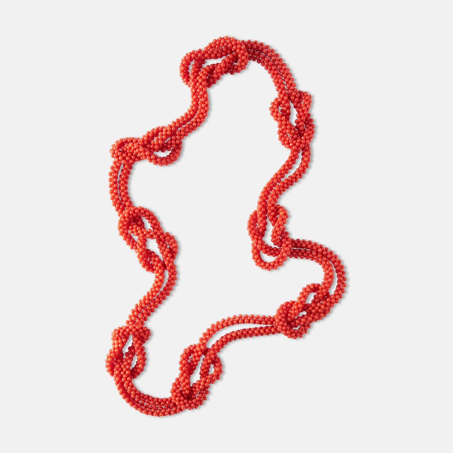 Handgewebte Kette aus natürlichen roten Korallen