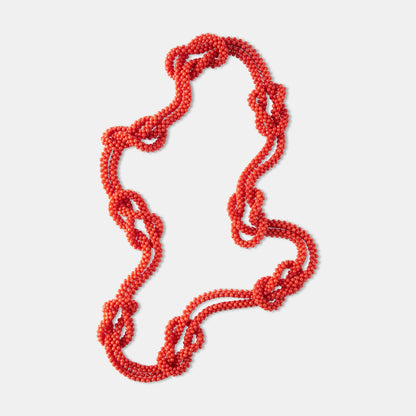Handgewebte Kette aus natürlichen roten Korallen
