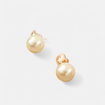Ohrringe mit goldfarbenen Südseeperlen – Elegantes Design