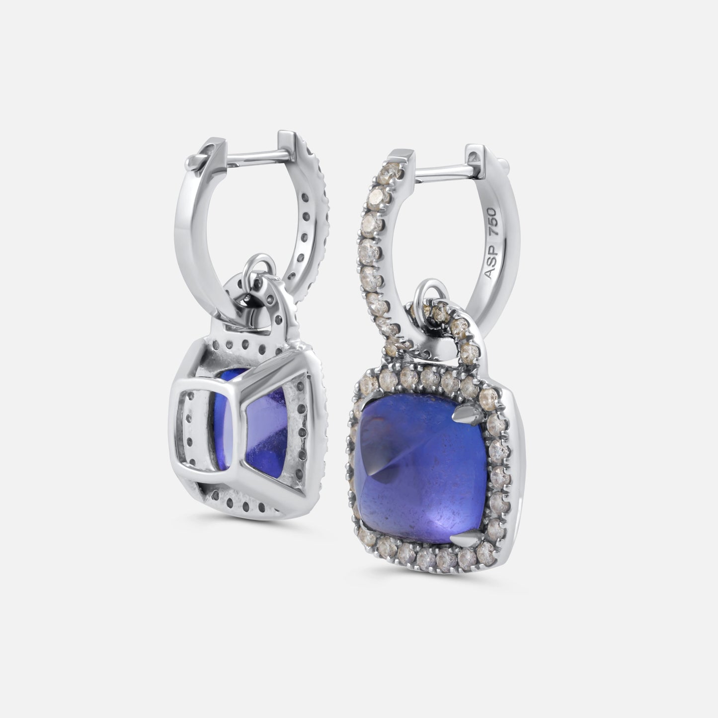 Ohrringe mit Tansanit und Diamanten – Weißgold