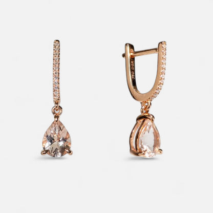 Ohrstecker mit Morganit & Diamanten – 18K Roségold