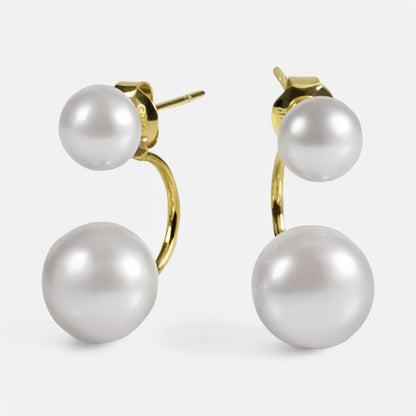 Doppelperlen-Ohrstecker aus 585er Gold – Stilvolles Duo