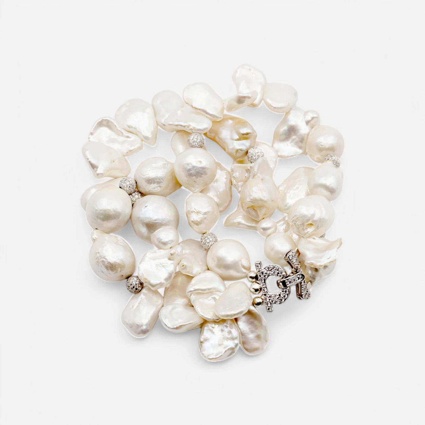 Perlenarmband aus Süßwasserperlen mit Silbervergoldung