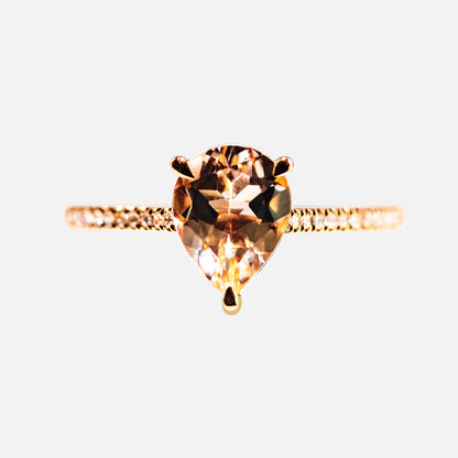 Roségold-Ring mit Morganit & Diamanten – zarte Eleganz