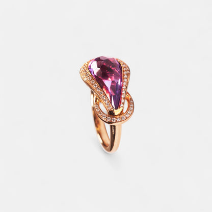 Design-Ring mit Amethyst & Brillanten – 18K Roségold