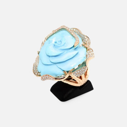 Arizona Türkis Rosen & Brillanten – Exklusiver Goldring