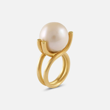 Ring mit Süsswasserperle – 750 Gelbgold
