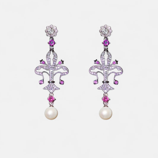 Ohrringe aus 925er Silber mit Zirkonia & Perlen