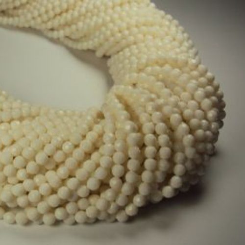 HONG BOCK-Bamboo coral white spherical shape with facet in 4 mm