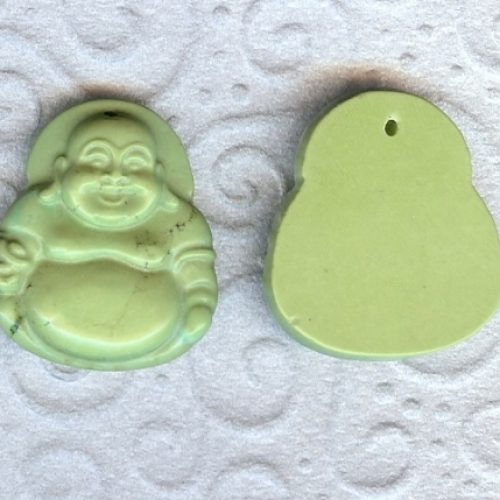 Magnesit Buddha Anhänger hell grün