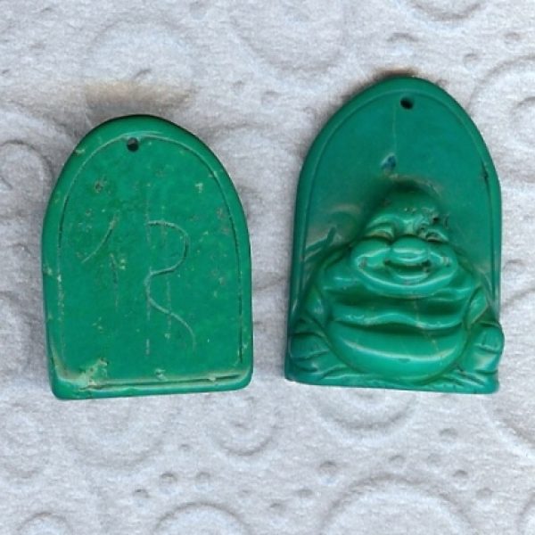 Magnesit Buddha Anhänger hell grün-114