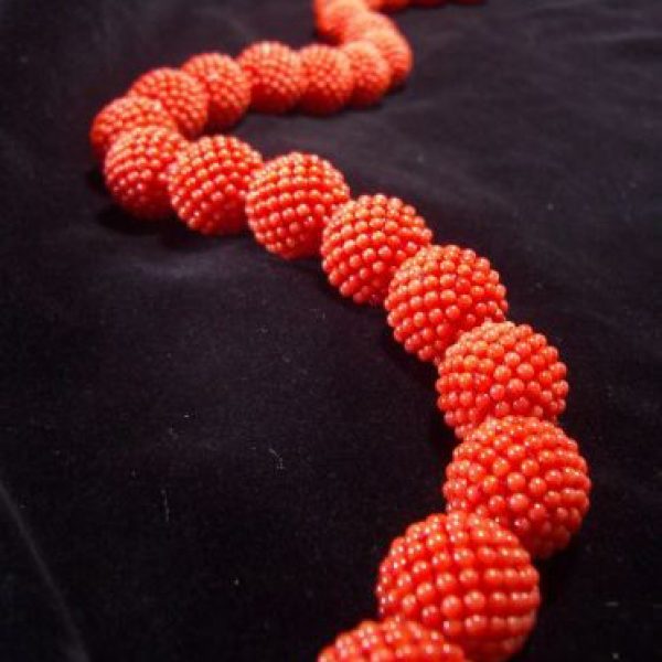rote Koralle Perlen gewebt in 15 mm-1661