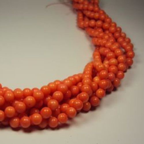 HONG BOCK-Bamboo coral salmon colour spherical shape in 6 mm