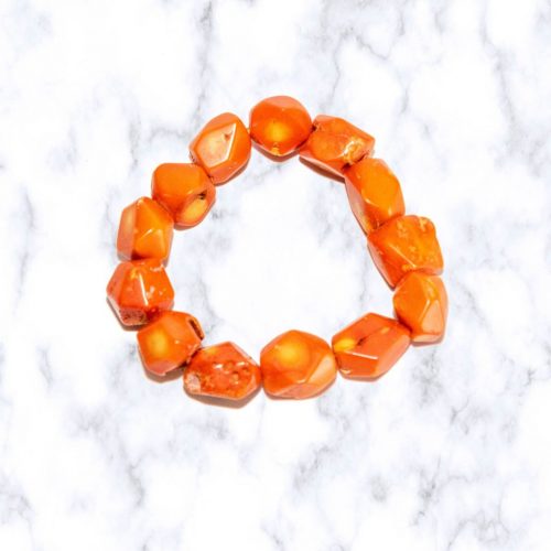 HONG BOCK-Korallen Armband orange/ Nugget
