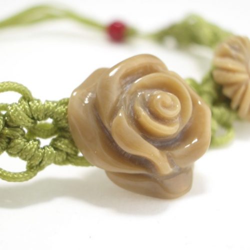 HONG BOCK coral cord bracelet with flowers