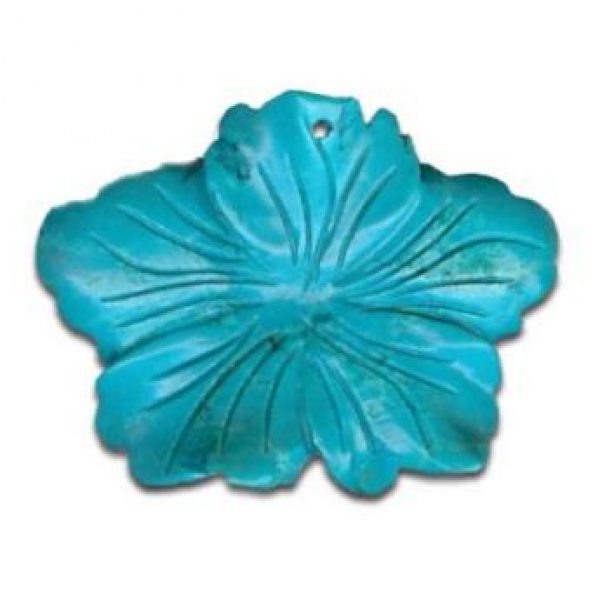 Magnesit Blumenanhänger blau-580